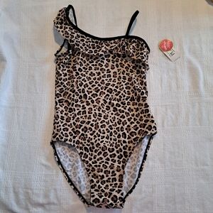 Children's Place girls size Large or 10/12 Animal print 1 piece swim suit, New
